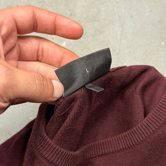 Emporio Armani Knit Sweater Crewneck Red Lightweight Cotton Large - Picture 6 of 9